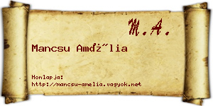 Mancsu Amélia névjegykártya